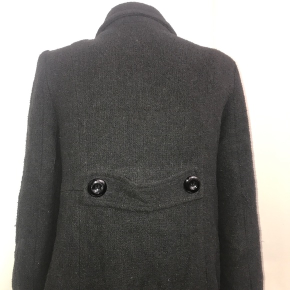 Urban Behaviour Black Buttoned Thick Wool Pea Coat - Picture 7 of 9